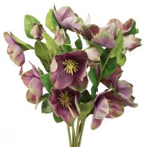Artikel Julrosor Konstgjord snöros Lila Blomma L35cm 6 st