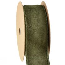 Artikel Tygband sammet dekorativt band grönt smyckesband B50mm L8m
