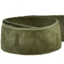 Artikel Tygband sammet dekorativt band grönt smyckesband B50mm L8m