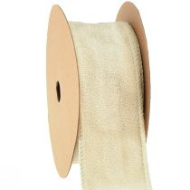 Artikel Dekorativt band sammetsband dekorativt band smycken band beige B50mm L8m