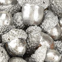 Artikel Dekorativa ekollon silver, adventsdekoration, naturliga höstfrukter, lantligt Ø1,5 – 2,5 cm L1,5 – 3 cm 300 g