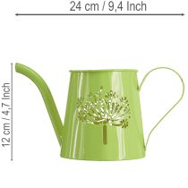Artikel Dekorativ vattenkanna i metall, maskrosdesign, grön, 12 cm hög, 2 stycken, dekorativ vas, shabby chic