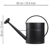Artikel Dekorativ vattenkanna i metall, svart och olivgrön, 60x19x38cm, iögonfallande för balkong eller uterum