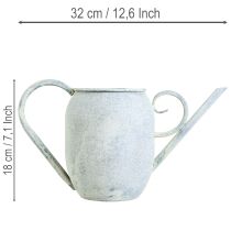 Artikel Dekorativ vattenkanna i vintagemetall vit blå 32x11x18cm dekorativt tillbehör