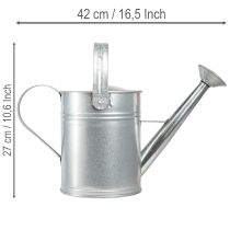 Artikel Dekorativ vattenkanna, retrodesign, metall, silver, 42x15,5x27cm, vintage balkongdekoration, blomkruka