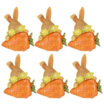 Artikel Påskhare i polyresin med morot, 3-pack, 6 cm