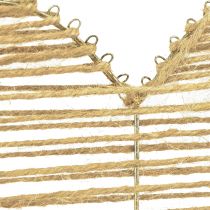 Artikel Dekorativt hjärta jute naturell för juldekoration för upphängning 20cm 4 st