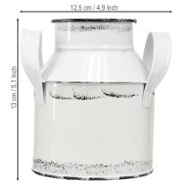 Artikel Dekorativ metallkanna med handtag, vit och svart, 13 cm hög, 2 stycken
