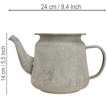 Artikel Dekorativ tekanna i metall, vintagestil, grå, 24×14×14 cm, retro shabby chic-stil