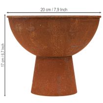 Artikel Dekorativ skål med fot, bägare, rostfärgad metall, Ø20,5 cm, 2 stycken