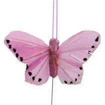 Artikel Fjäderfjärilar på trådfärgade 5,5 cm 24 st