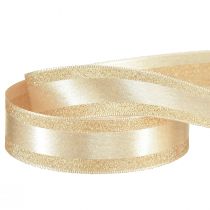 Artikel Dekorationsband guld med glitter och ränder presentband 25mm 20m