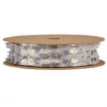 Artikel Dekorationsband med pälslook och holoeffekt grå silver 25mm 10m