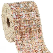 Artikel Dekorativt band smycken band färgglada glitter patchwork B70mm L5m