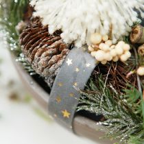 Artikel Sammetsband stjärnband grått guld smyckesband B25mm L8m