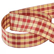 Artikel Dekorationsband dekorativt band rutigt band rött beige guld B25mm L20m