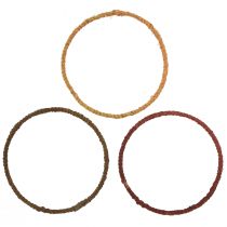 Artikel Dekorativ ringfärgad ring med jutegul ockrabrun Ø30cm 3st