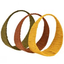 Artikel Dekorativ jutering bred slinga gul ockrabrun Ø30cm 3st