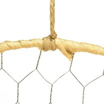 Artikel Dekorativ ring metall hängande dekoration Raffia silver natur Ø38cm 4 st