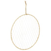 Artikel Dekorativ metallring Ø38cm, hängande dekoration, raffia, silver, naturlig, bohemisk väggdekoration, mångsidig dekoration, 4 stycken