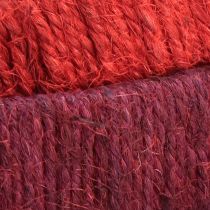 Artikel Dekorativ ring jute dekorationsögla röd mörkröd 4cm Ø30cm 2st