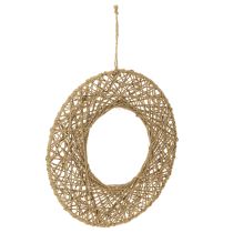 Artikel Dekorativa juteringar, naturlig stil, hängande dekoration, bohemisk stil, Ø38 cm, 2 stycken, metallringar, väggdekoration, fönsterdekoration