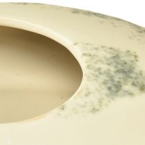 Artikel Dekorativ skål oval platt keramikskål krämgrågrön 19×14×5cm