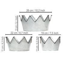 Artikel Dekorativ skål metall skål krona Ø26,5/22,5/19cm set om 3
