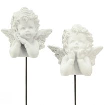 Artikel Dekorplugg ängelfigurer gravdekoration vit H5cm 6 st
