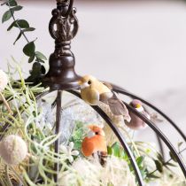 Artikel Dekorativa fåglar, konstgjord heminredning, vårfest, med färgglad fjäderdräkt gjord av riktiga fjädrar, 5 cm, 18 stycken