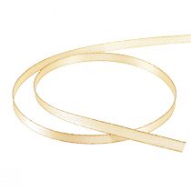 Artikel Dubbelt satinband för smycken i krämguld B6mm L50m