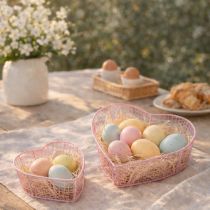 Artikel Trådkorgar, hjärtformade, för dekoration och organisering, 20 cm, set om 4