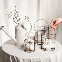 Artikel Trådkorgset perfekt för användning i dekoration eller i trädgården, 25 cm, 1 set