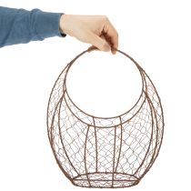 Artikel Trådkorg, metallplanter, vårdekoration, påskkorg, brun, rostfri yta, H34cm L30cm