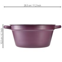 Artikel Hink med handtag, metallkruka, lila, Ø22,5 cm, H10,5 cm