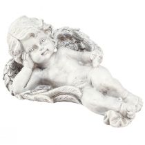 Artikel Ängel liggande dekorativ figur gravdekor grå polyresin 22cm