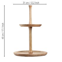Artikel Tårtställ trädekor 2-vånings naturrund Ø31/20cm H45cm