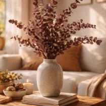 Artikel Eukalyptusgrenar, konserverad eukalyptus, torkade blommor, röda, 75 cm, 150 g