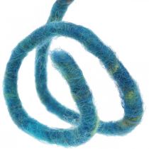 Filtsnöre med trådullssnöre fleeceblå 20m