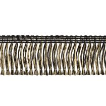 Artikel Svart och guldfransad kant 4 cm x 25 m - Perfekt för kransdekoration, sorgband och vintageaccessoarer