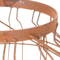 Artikel Trädgårdslykta, metall, rostig yta, handtag, vintage, Ø19,5 cm