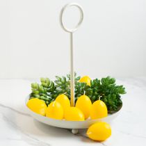 Artikel Dekorativ metallskål med handtag för modern vardagsrumsdesign och bordsdekoration 31 cm