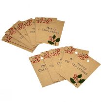 Artikel Presentetiketter Merry Christmas papper naturbrun 8,5×5,5cm 20 st