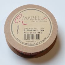 Artikel Presentband med blommönster för lekfulla presenter och pyssel, 2,5 cm brett, 15 m långt