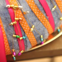 Artikel Presentband prickigt dekorativt band orange 10mm 25m