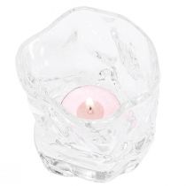 Artikel Dekorativt värmeljus i glas liten ljushållare i glas Ø8cm H7,5cm 2st
