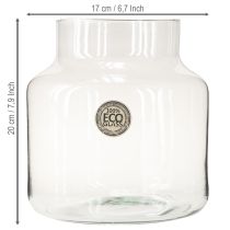 Artikel Glasvas Rund Blomvas Stor 100% Återvunnet Glas H20 Ø17cm