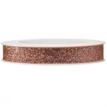 Artikel Glitterband i rosa smyckesband glimmer B15mm L18m