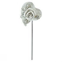Artikel Gravplugg hjärta minnesplugg ros gjuten sten 5,5cm 6 st