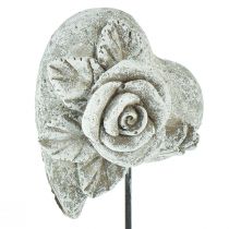 Artikel Gravplugg hjärta minnesplugg ros gjuten sten 5,5cm 6 st